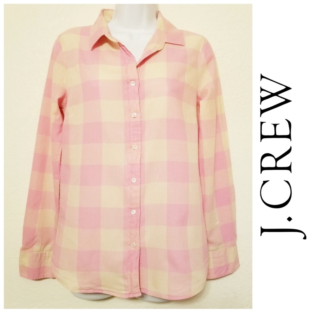 Vintage J. Crew Pink and Yellow Longsleeve